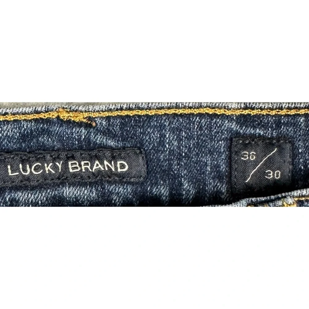 Lucky Brand 412 Jeans Mens 36X30 Blue Athletic Slim Distressed Denim Stretch